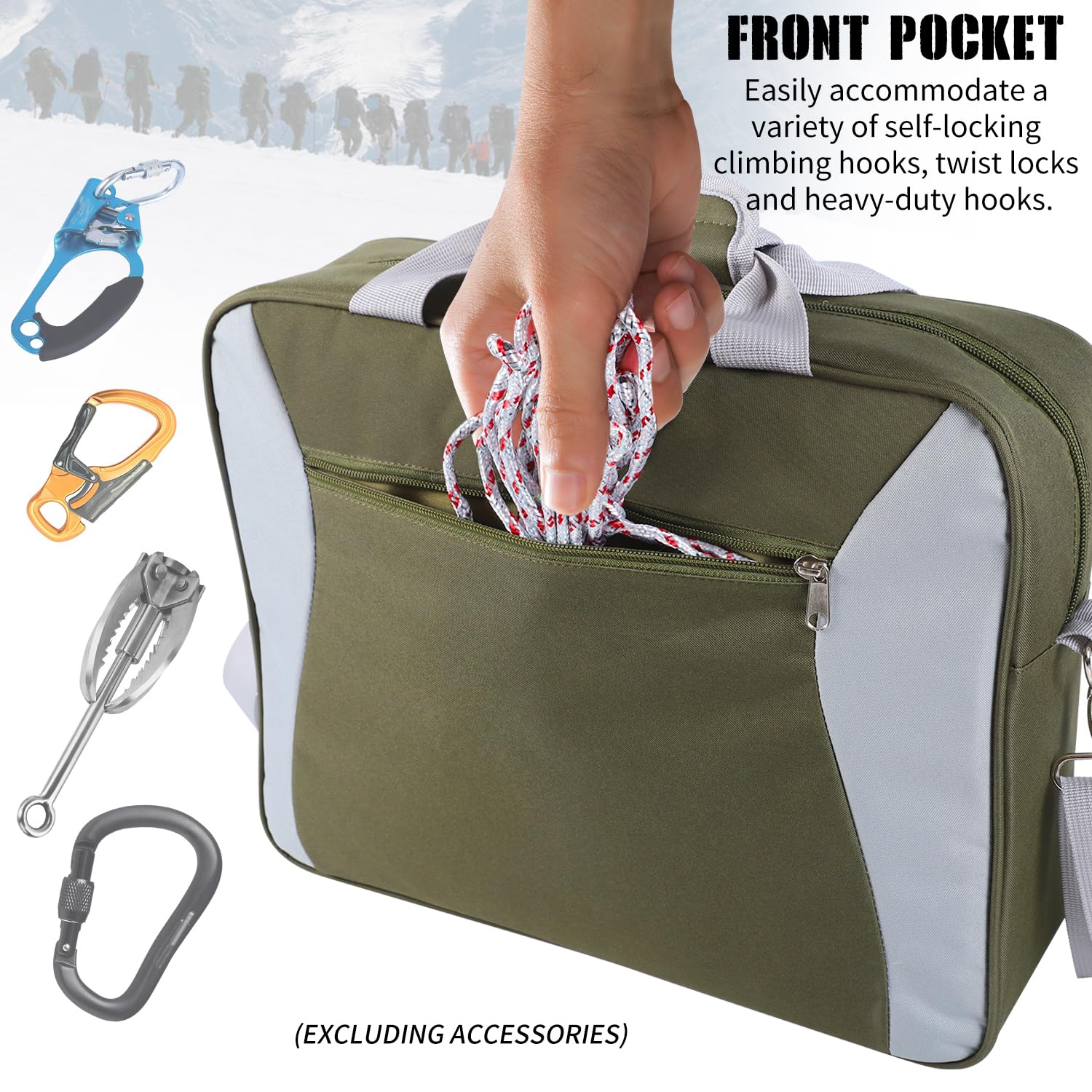 TXIYEAN Climbing Rope Bag, Climbing Safety Rope Gear Storage Bag Large Capacity Rock Climb Accessory Organizer Portable Climbing Bag with Shoulder Strap for Outdoor Mountaineering Hike, Case Only