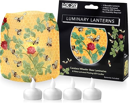 Miniatura 7 de MODGY Farol LED luminoso, portavelas decorativo para interiores y exteriores, lámpara de vela de plástico para mesa de boda, porche, velas flotantes
