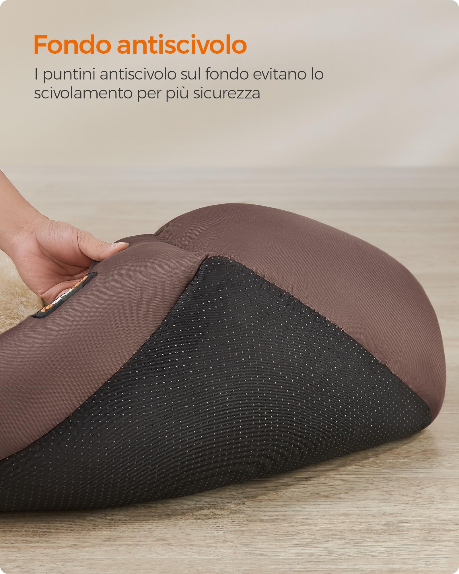 Feandrea Cuccia Cane Interno, Cuccia per Cani e Animale Domestico, Tappeto Rimovibile e Reversibile, Bordi Rialzati, Fondo Antiscivolo, S, 60 x 50 x 20 cm, Marrone Caffè e Beige Sabbia PGW001Z