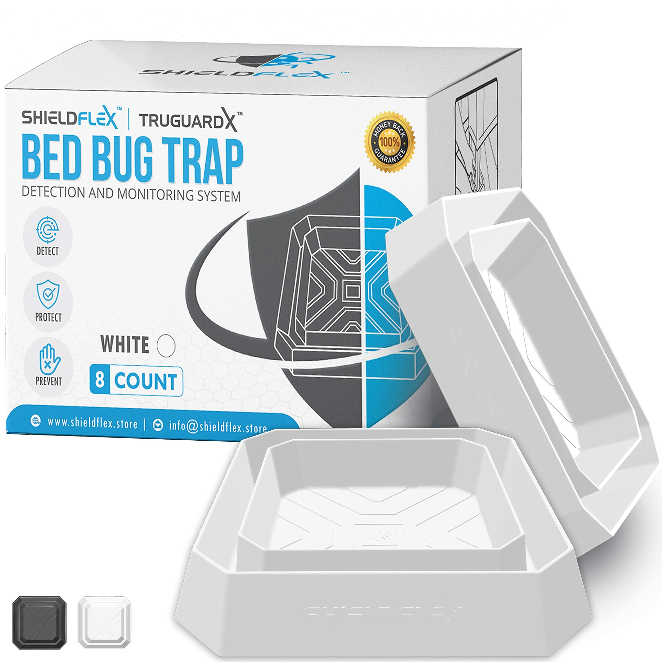 Buy SHIELDFLEX Bed Bug Trap 8 Pack TruGuard X Bed Bug Interceptors