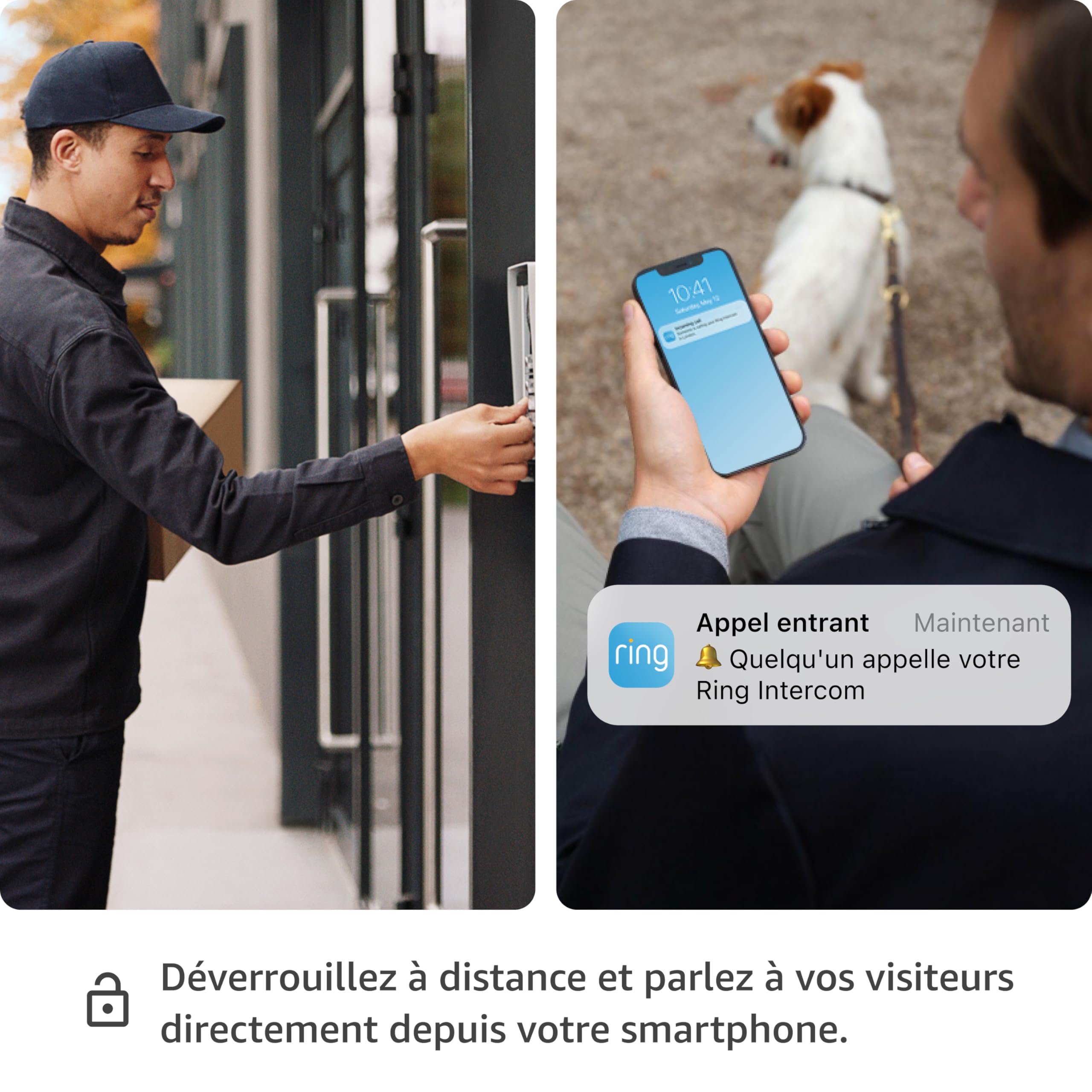 Ring Intercom par Amazon + Echo Pop Anthracite | Pack de démarrage idéal pour une maison intelligente connectée