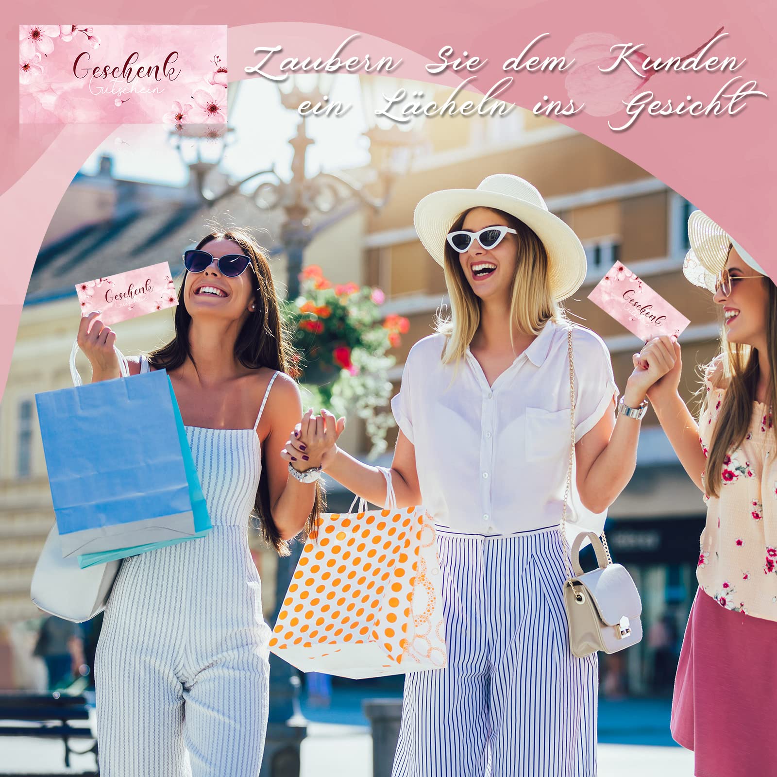 Patelai 50 Piezas de Vales de Regalo Cupón de Regalo en Blanco Floral Tarjetas de Cupón de 3,9 x 8,3 Pulgadas Certificados de Regalo para Negocios Tiendas Salón de Belleza Eventos de Boda Navidad