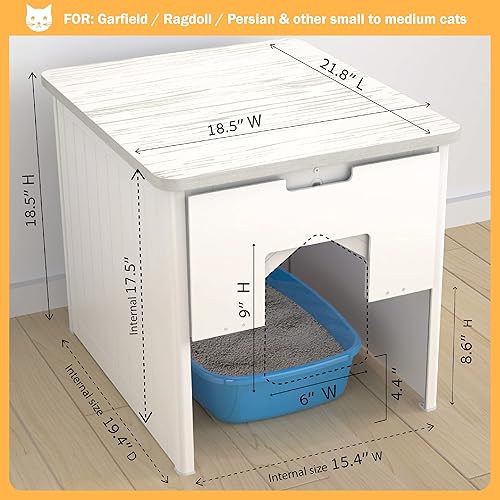 Miniatura 3 de Palram CATSHIRE - Caja de arena para gatos, caja de arena oculta para gatos de interior, armario cerrado para gatos, casa de mascotas, mesa