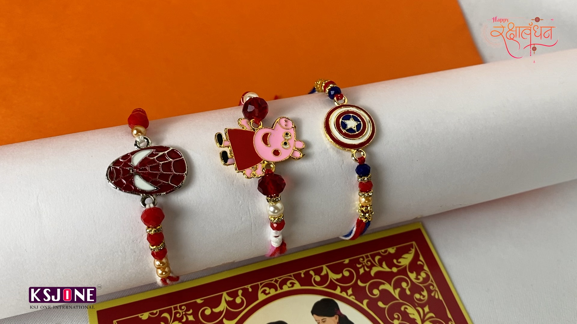 Lot De 3 Bracelets Rakhi Pour Frère - Cadeau Raksha Bandhan Traditionnel Indien - 10