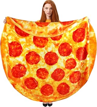 Hommtina Pizza Blanket Double Sided, Giant Tortilla Blanket, Funny Gifts for Adults Teens Kids 60 Inches