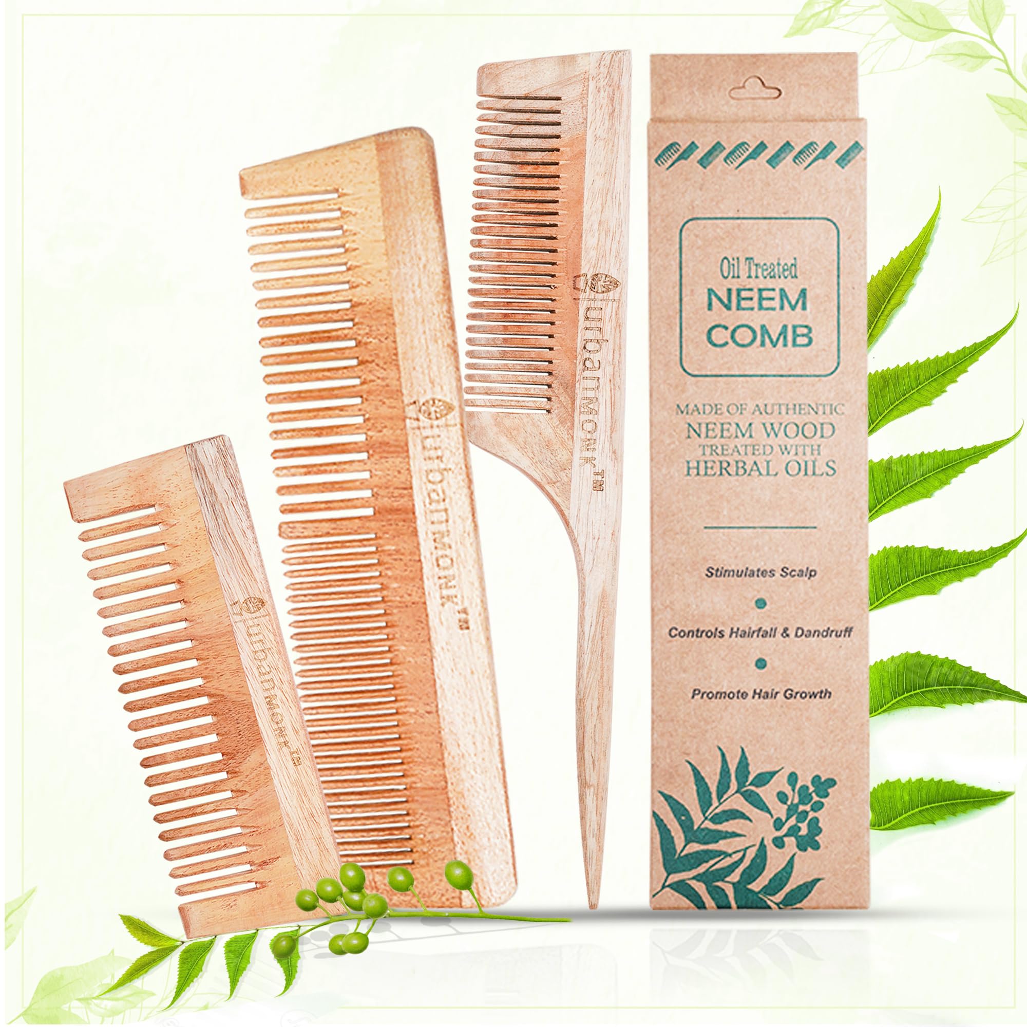 Neem Comb Buy URBANMONK Neem Comb for Hair Growth | Wood Comb for Hair Growth ...