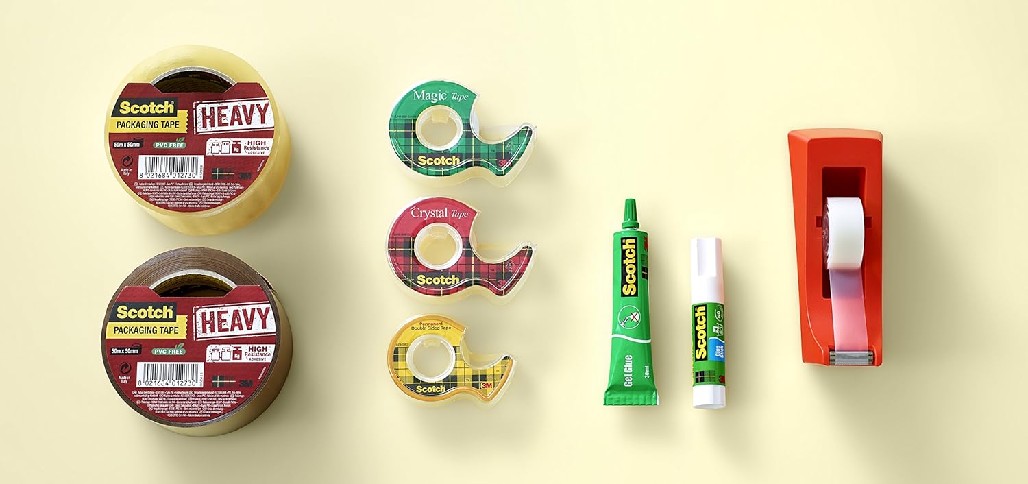 Scotch Heavy Duty Packaging Tape, 66m x 50mm, Brown, 3 Rolls, Suitable for Rough Handling and Shipping