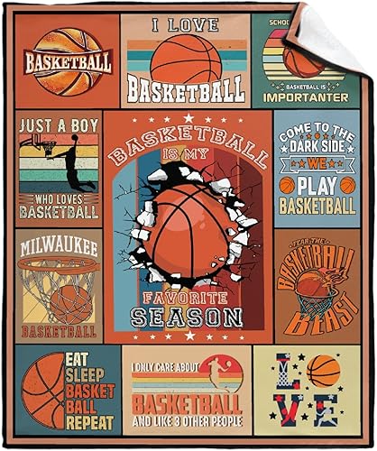 Manta de baloncesto de regalo para niños y niñas, manta de baloncesto, cálida, acogedora, suave, ligera, de 40 x 50 pulgadas, para niños, para sofá,