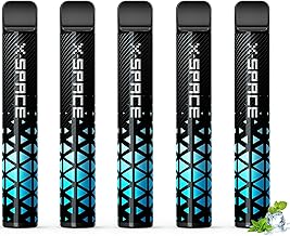 X-SPACE Mint Menthol Electronic Cigarette Shisha Vape Disposable Vape Set of 5 Can Be Suctioned 10,000 Times, Convenient to Carry, Large Capacity, Smoking, Smoking, Water Vapor Tobacco Smoke, Flavor