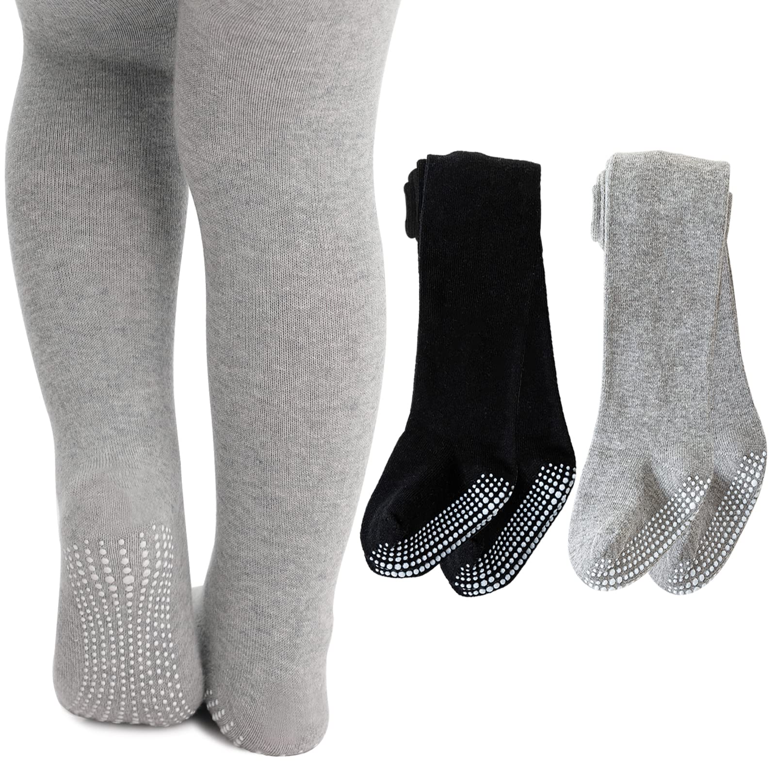 Baby Tights Non Slip Baby Girl Tights Plain/Shoe-Look Leggings Seamless Pantyhose Warm Cotton Leggings Non-Skid