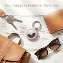 NALNIZ Airtag Case Keychain | Premium TPU Shockproof Protective Cover Holder for Apple Air tag Holder with Carabiner | GPS Tracker Case for Pets, Luggage, Keys & Kids Bag (Pink) gallery image