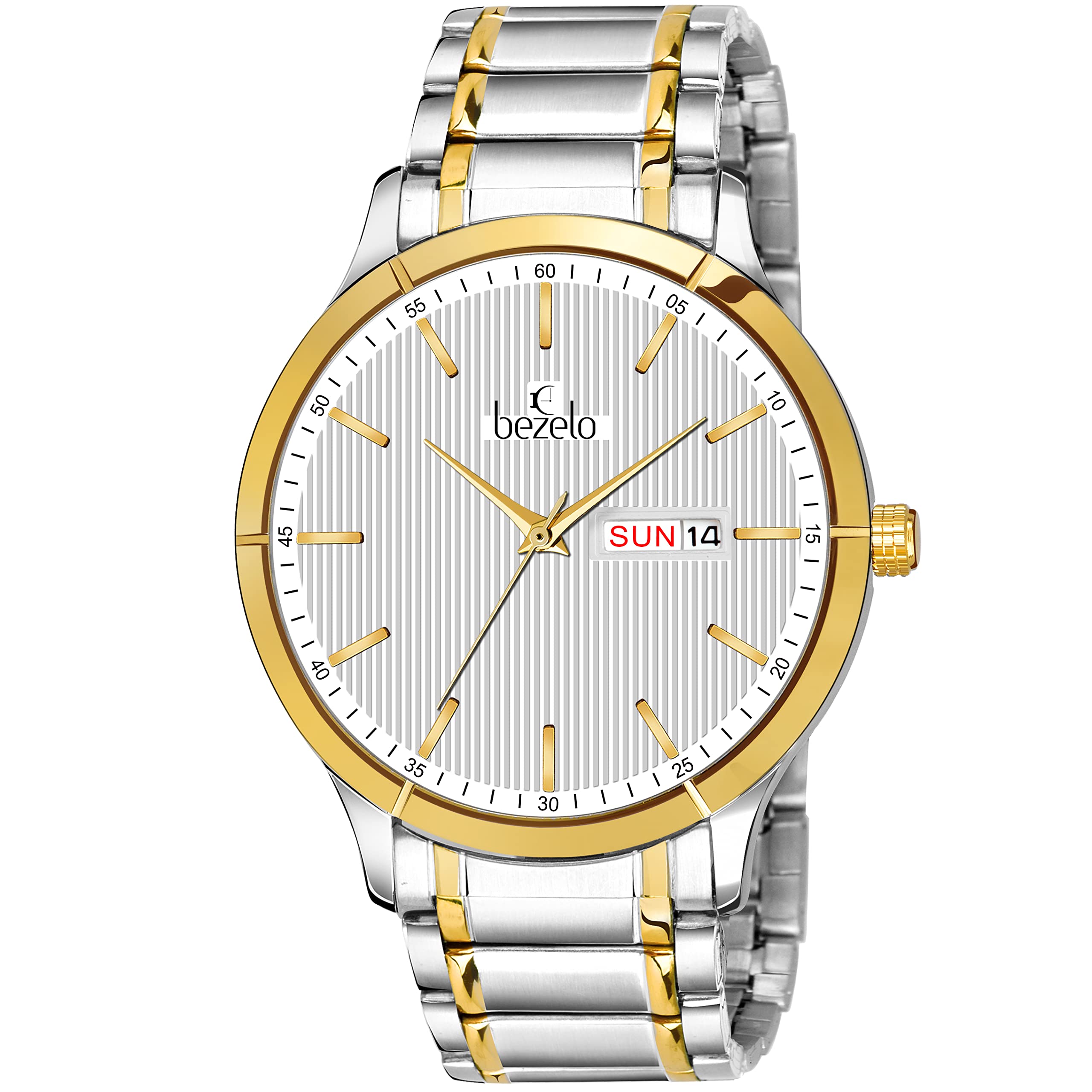 BEZELO Analog Stainless Steel Strap Silver Band Color Casual Men Watch. (Silver) (B09PGSCW1B) Amazon Price History, Amazon Price Tracker