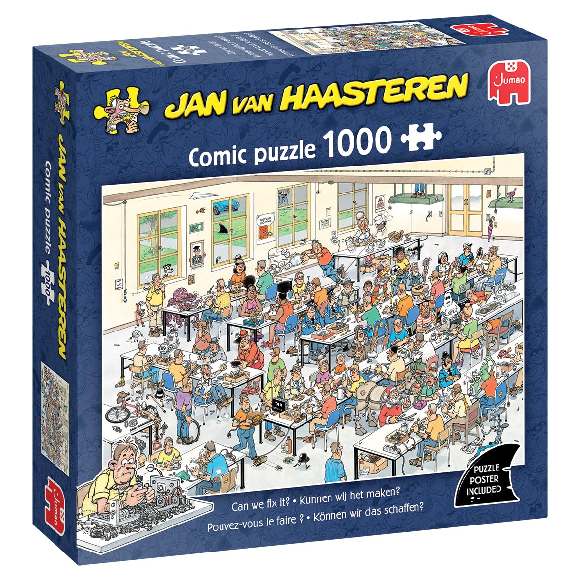 Jan van Haasteren – Pouvez‑Vous Le Faire? – Puzzle 1000 pièces pour Adultes – Grand Puzzle 1000 Pièces – Carton 100% Recyclé – Jeu de Réflexion Amusant pour Adultes – 68 x 49 cm
