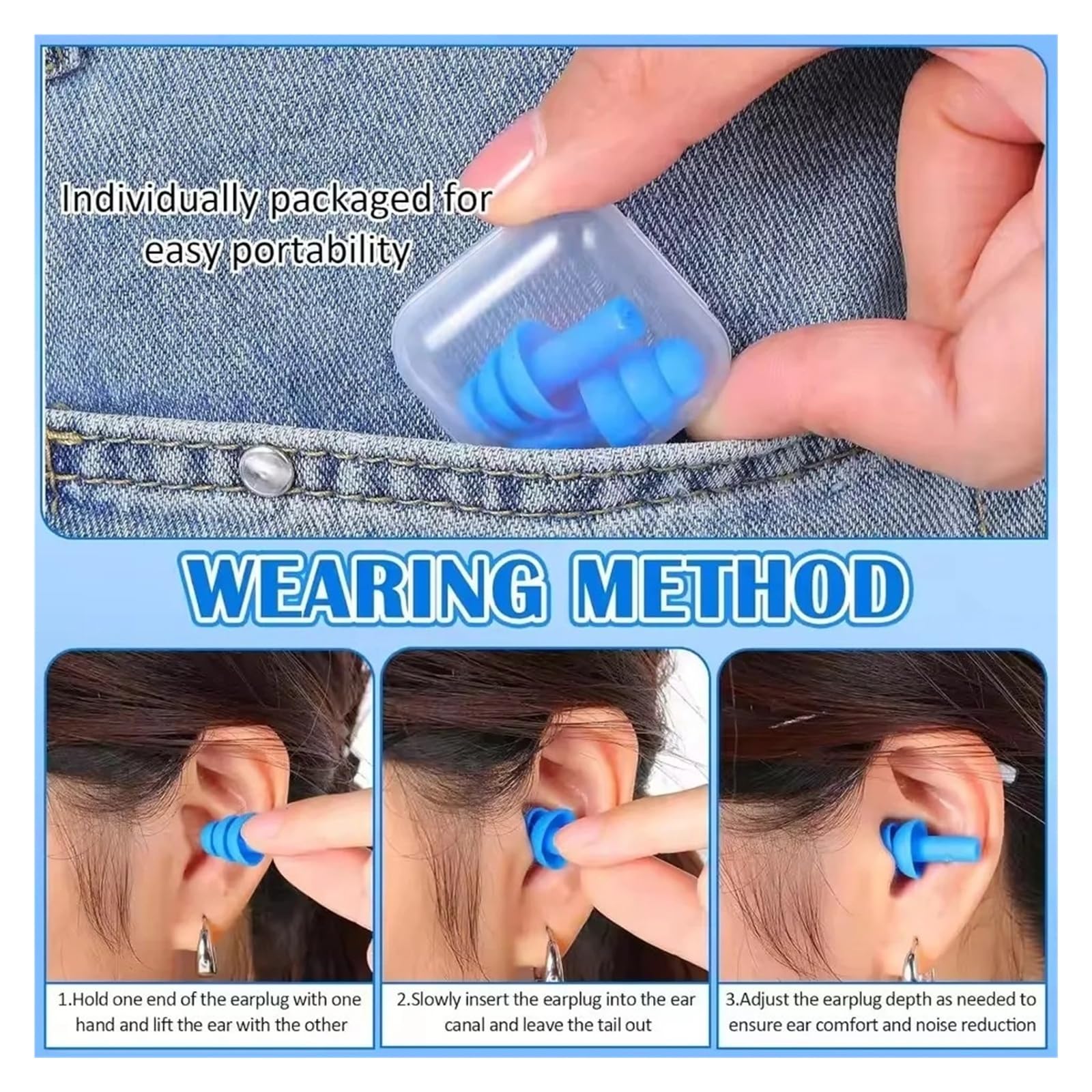 1/25Pair Silicone Ear Plugs Noise Cancelling Sleep Swimming Waterproof(5 Pair(10pcs))