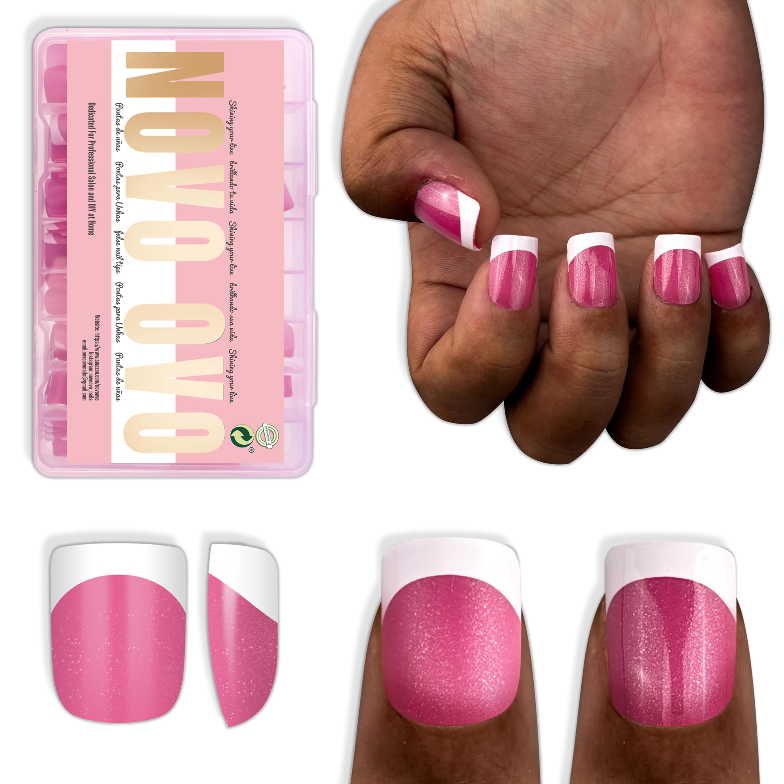 Amazon.co.jp: NOVO OVO エクストラショートホワイトフレンチチップ