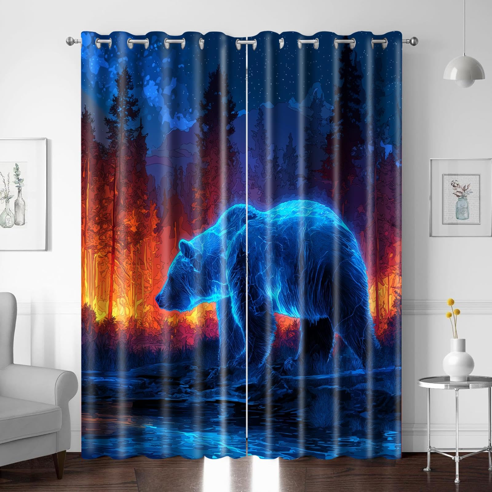 Rideau opaque polyester isolant thermique à œillets 214x180cm