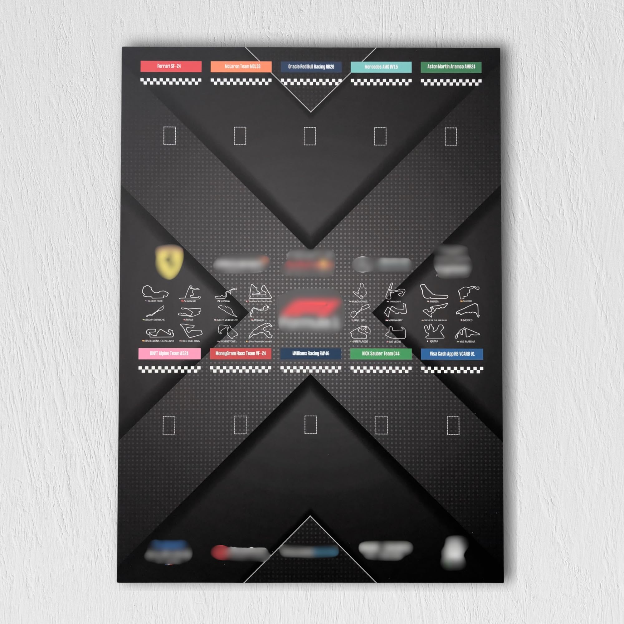 Display da incorniciare, 50 x 70 cm, per collezione LEGO F1 Speed Champions, supporto Forex 3 mm, decorazione da parete per collezionisti