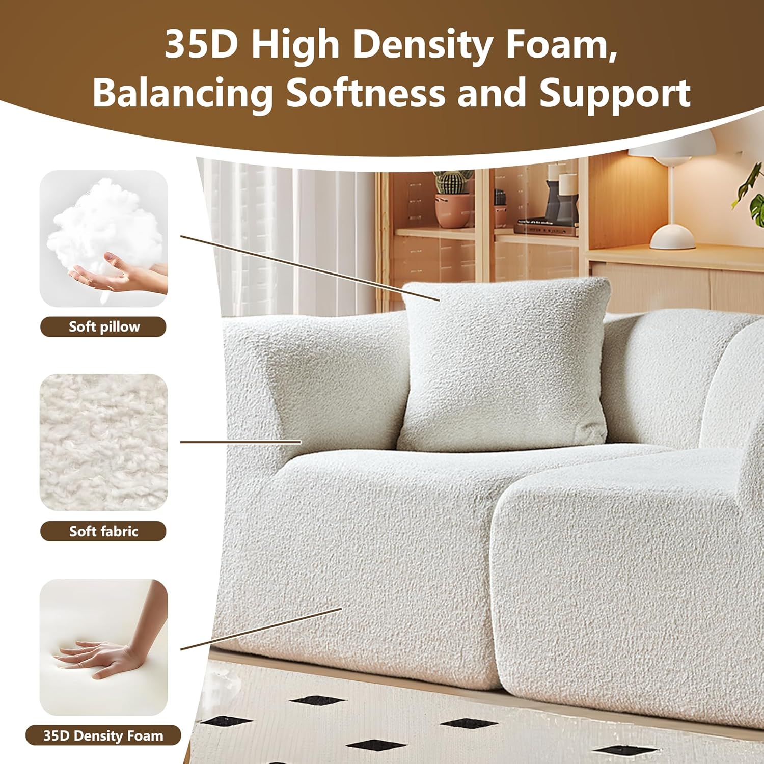 76.4'' Loveseat Sofa, 2 Seater Raindrop Velvet Fabric Loveseat Couches, Comfy Upholstered Modern Leisure Love Seat Couch with 2 Pillow for Bedroom, Office, Living Room