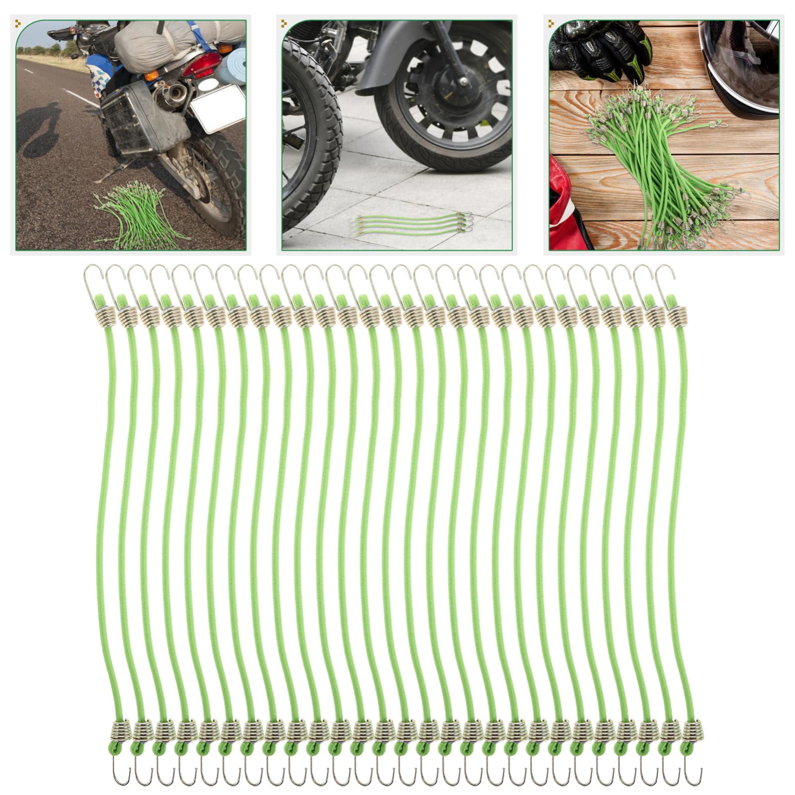 Corde Elastiche Fissaggio Sicuro Lunghezza Regolabile 50 Pezzi Mini con Ganci , Cinghia in Lattice e Zinco per Valigie e Campeggio | Ganci Piccoli, Uso Portatile Multiuso, Materiale Lattice e Zinco, per Carico e Tenda