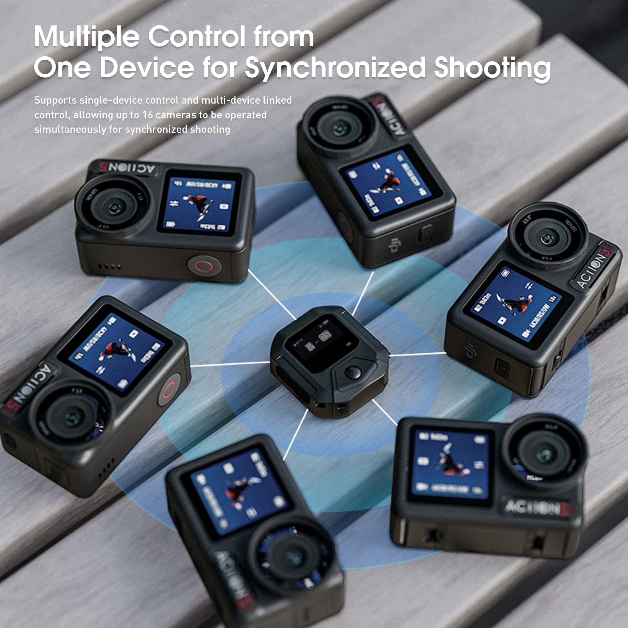 YDW Mando a distancia GPS Bluetooth para DJI Osmo Action 5 Pro/Action 4, una máquina con múltiples controles, accesorios de acción inteligente de alcance de 25 m, accesorios de control remoto