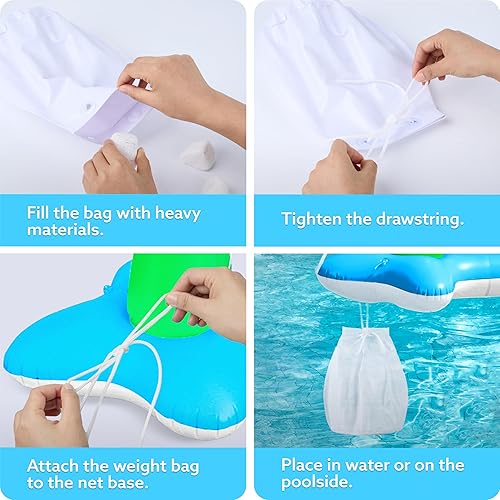 Miniatura 7 de JOYIN Juego de flotador de red inflable de voleibol y aros de baloncesto pelotas incluidas para niños y adultos, juego de piscina de verano,