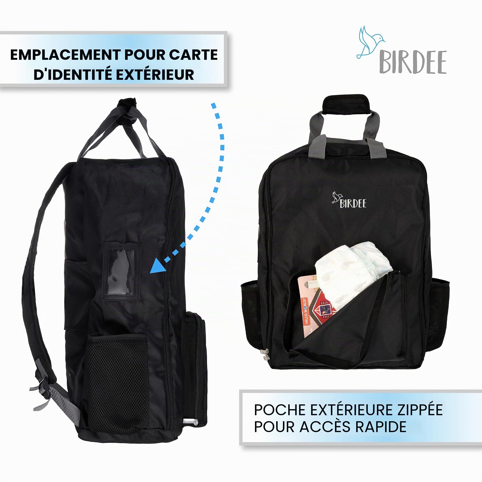 Birdee Sac de Voyage Pliable pour Poussette Compatible avec Toutes Les poussettes GB Pockit Sac à Dos Durable pour Voyage en Avion, Noir, Sac à Dos, Compatible, Voyage, Unique