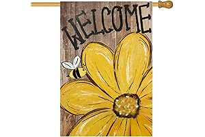 AVOIN colorlife Bee Sunflower Spring Summer House Flag 28x40 Inch Double Sided