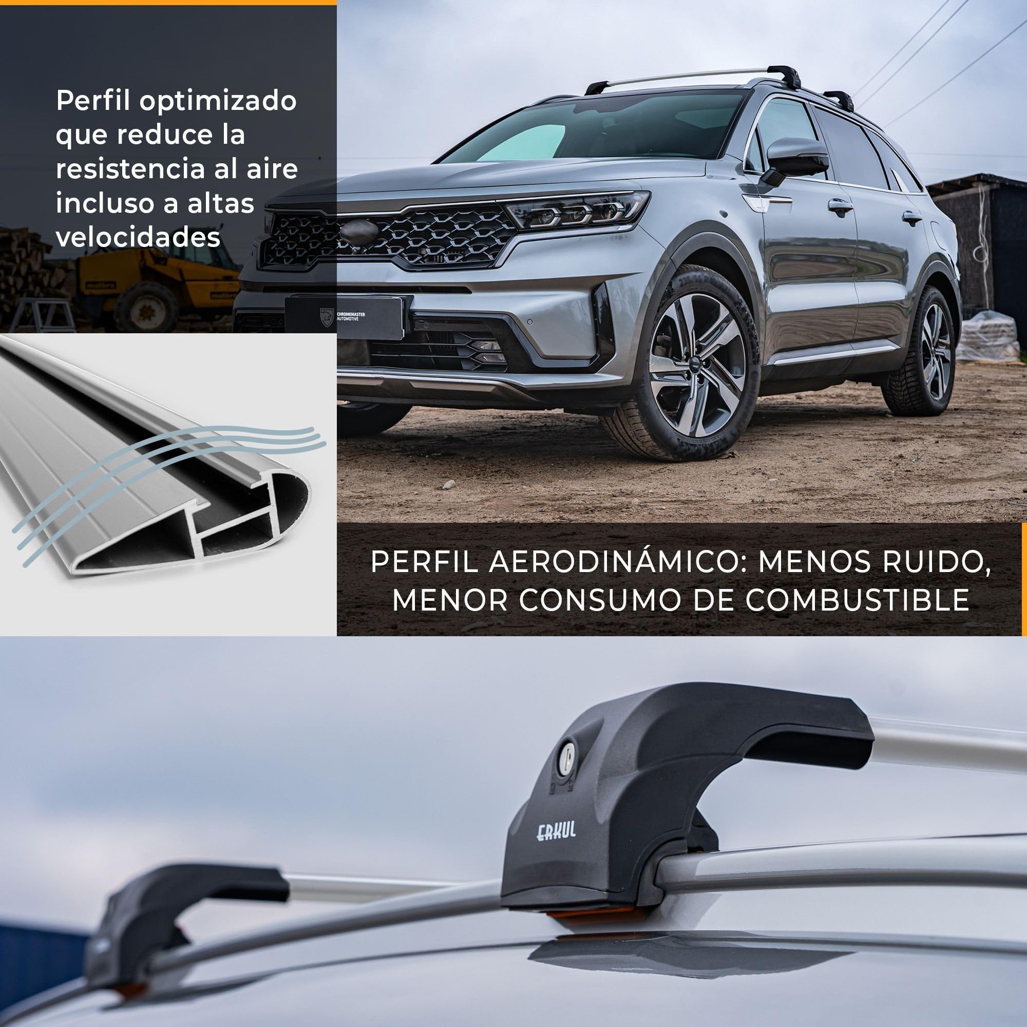CHROMEMASTER Barras de Techo Compatibles con BYD Seal U 2024+; Portaequipajes de Techo Compatible para Cofres, Portabicicletas, Escalera | Ideal para Vacaciones, Viajes y Uso Diario