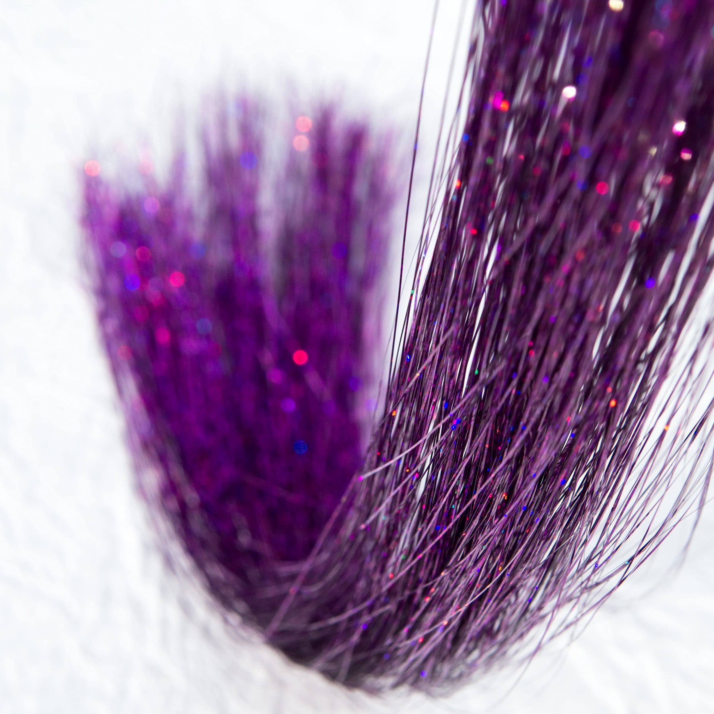 hair extensions 200 Strands Holographic Sparkle Hair Tinsel Glitter Extensions Dazzles 45" Long for parties