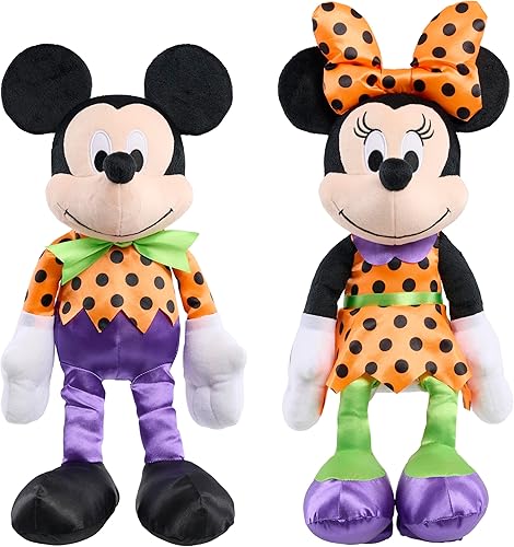Miniatura 4 de Disney Just Play - Peluche grande de Halloween de 19 pulgadas, Minnie Mouse, vestido de lunares, juguetes para niños de 2 años en adelante