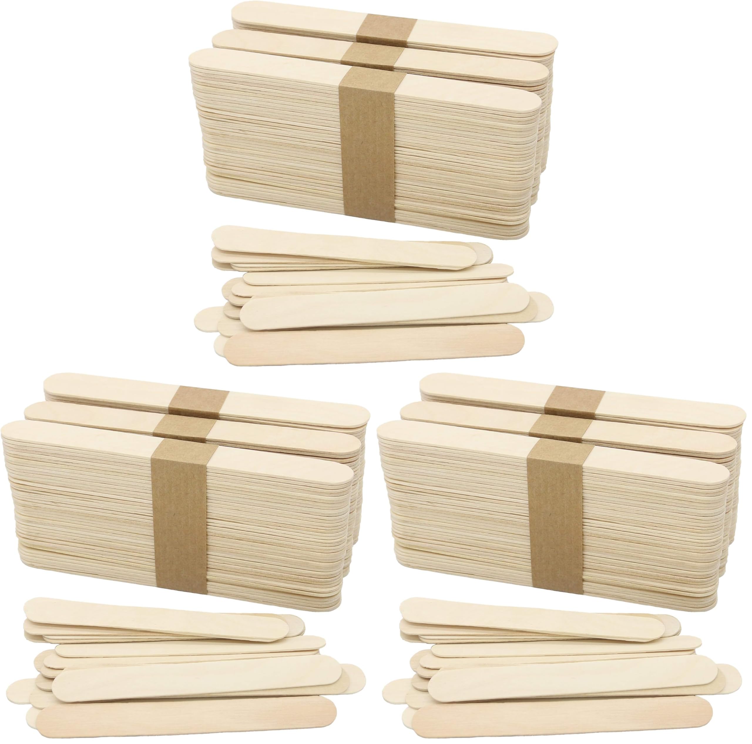 WISYOK 120 Pcs Wood Craft Sticks 5.9 Inch, Ice Cream Sticks, Jumbo Sticks, Popsicle Sticks, Ideal for Building Model, Kids Handicraft, and Creating Craft Projects (Pack of 3)