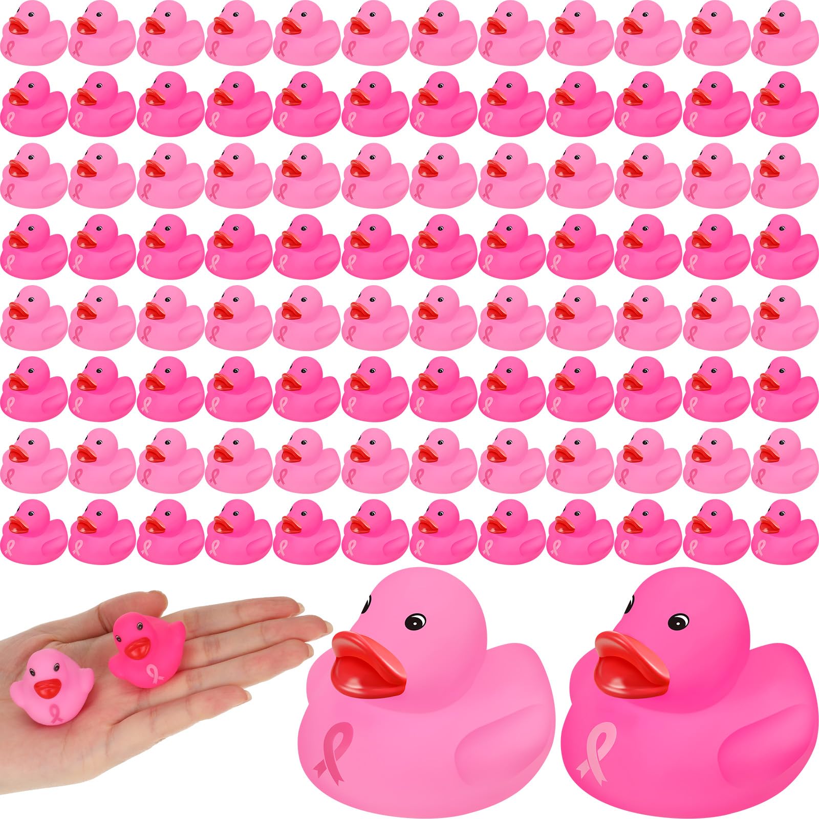 Snapklik.com : 100 Pcs Mini Pink Ribbon Rubber Duck Breast Cancer ...