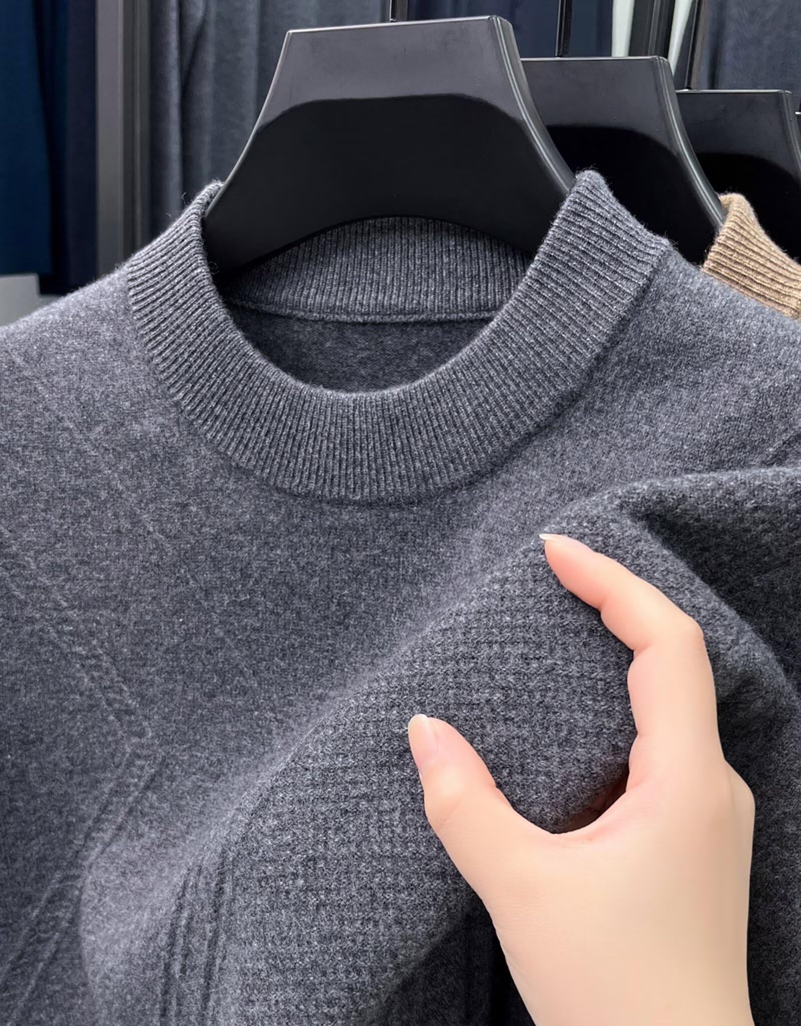 HNVAVQ Maglione 100% Cashmere Uomo Maglia Invernale