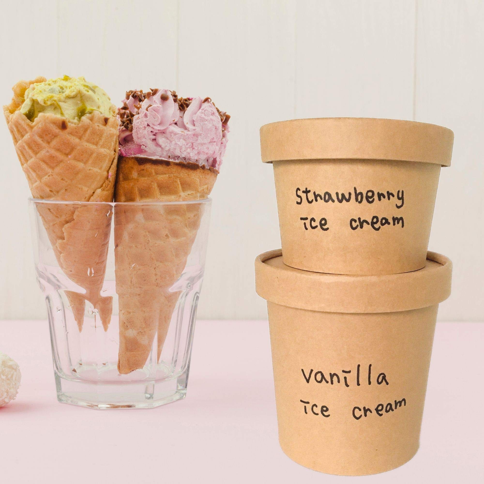 Heavy Duty Soup Containers, Ice Cream Bowls with Lids 40 Pack 8 oz