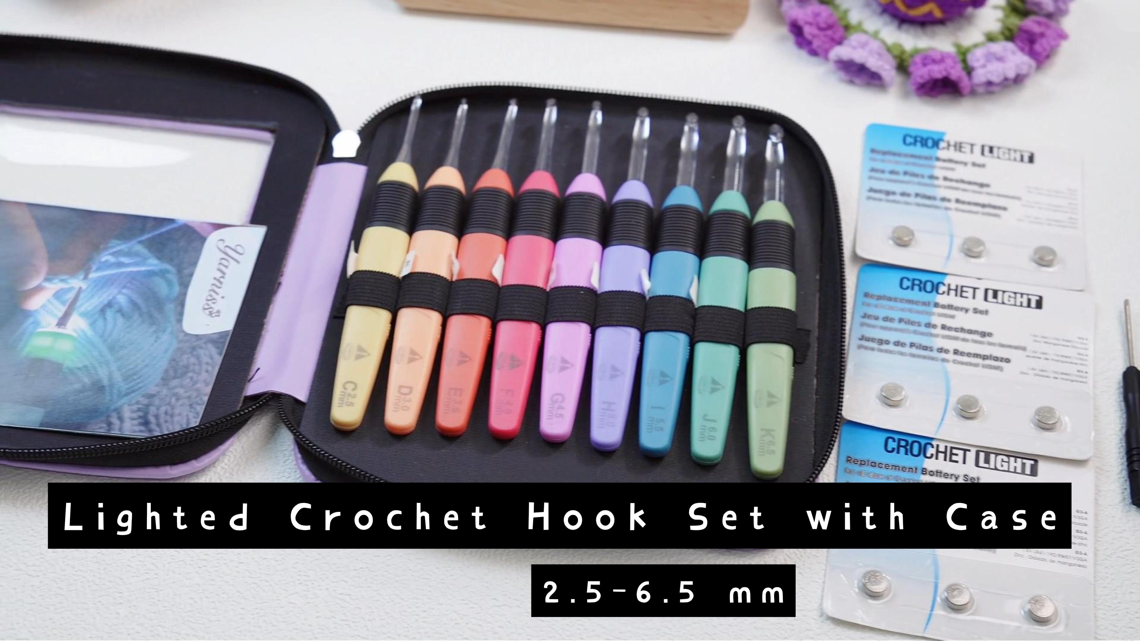 Amazon.com: Yarniss 9 Size Lighted Crochet Hook Set with Case 2.5