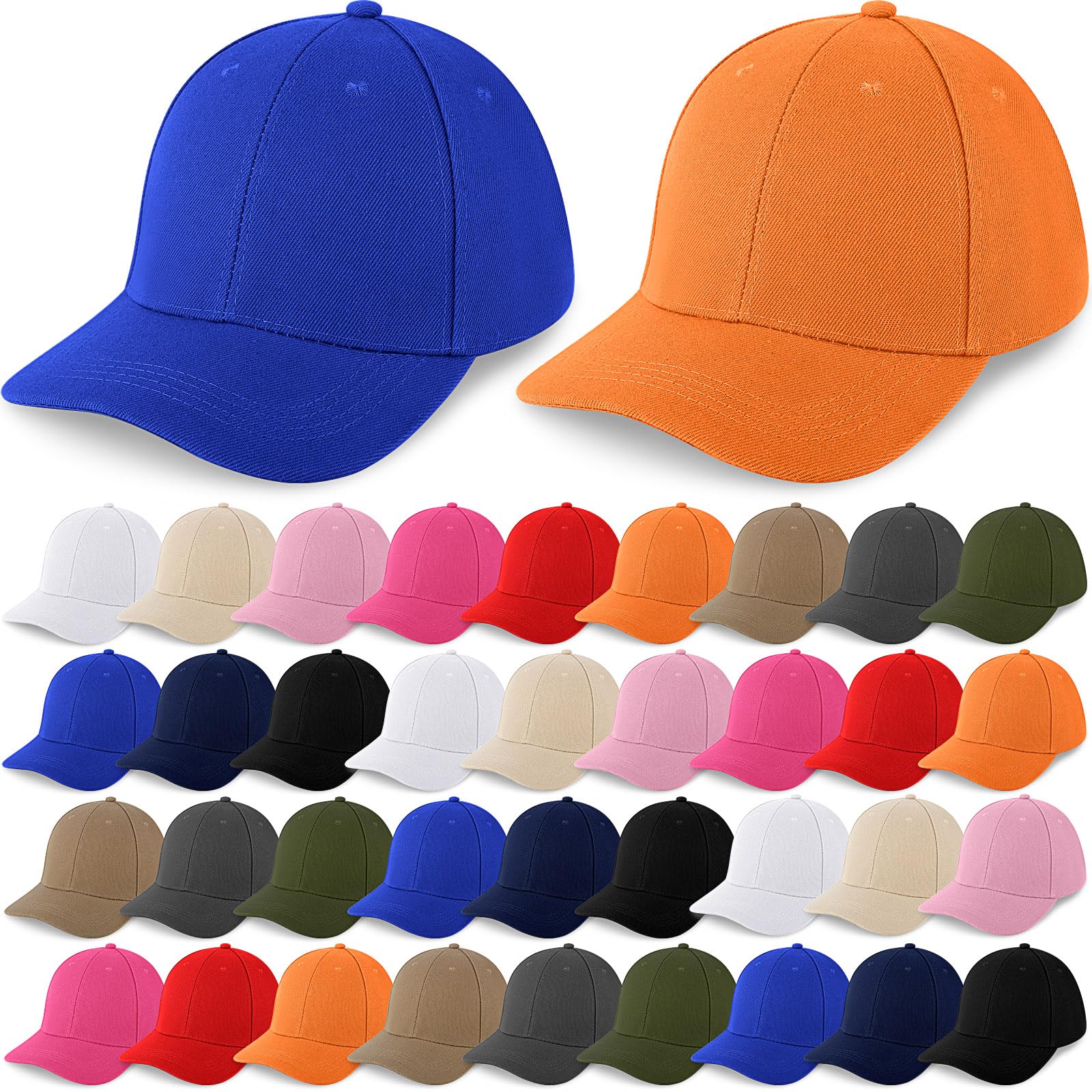 36 Pieces Baseball Cap Bulk Adjustable Denim Plain Dad Hats Unisex Low Profile Camouflage Cap