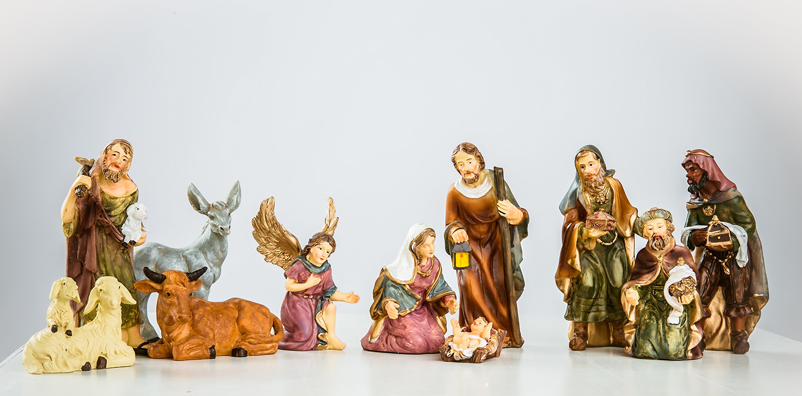 Weihnachtskrippe Krippe Krippenstall Weihnachten Weihnachtskrippen Tischkrippen Krippenfiguren (Weihnachtskrippe W10+Figuren)