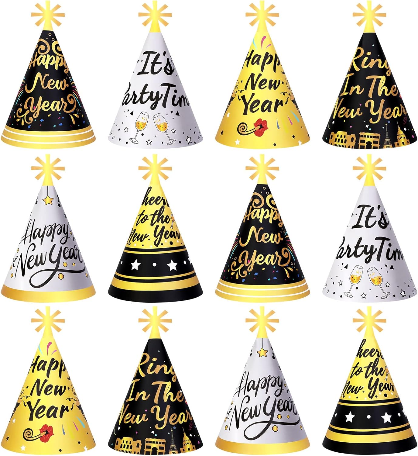 HOWAF Happy New Year Party Hats, 2024 New Year's Eve Party
