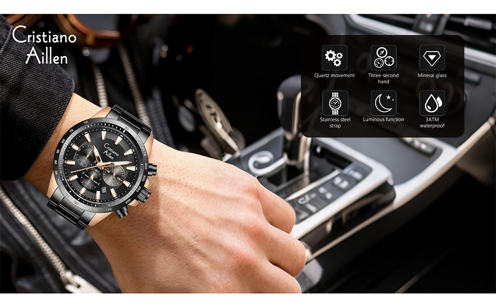 Amazon.com: Cristiano Aillen CA Watches for Men Stainless Steel