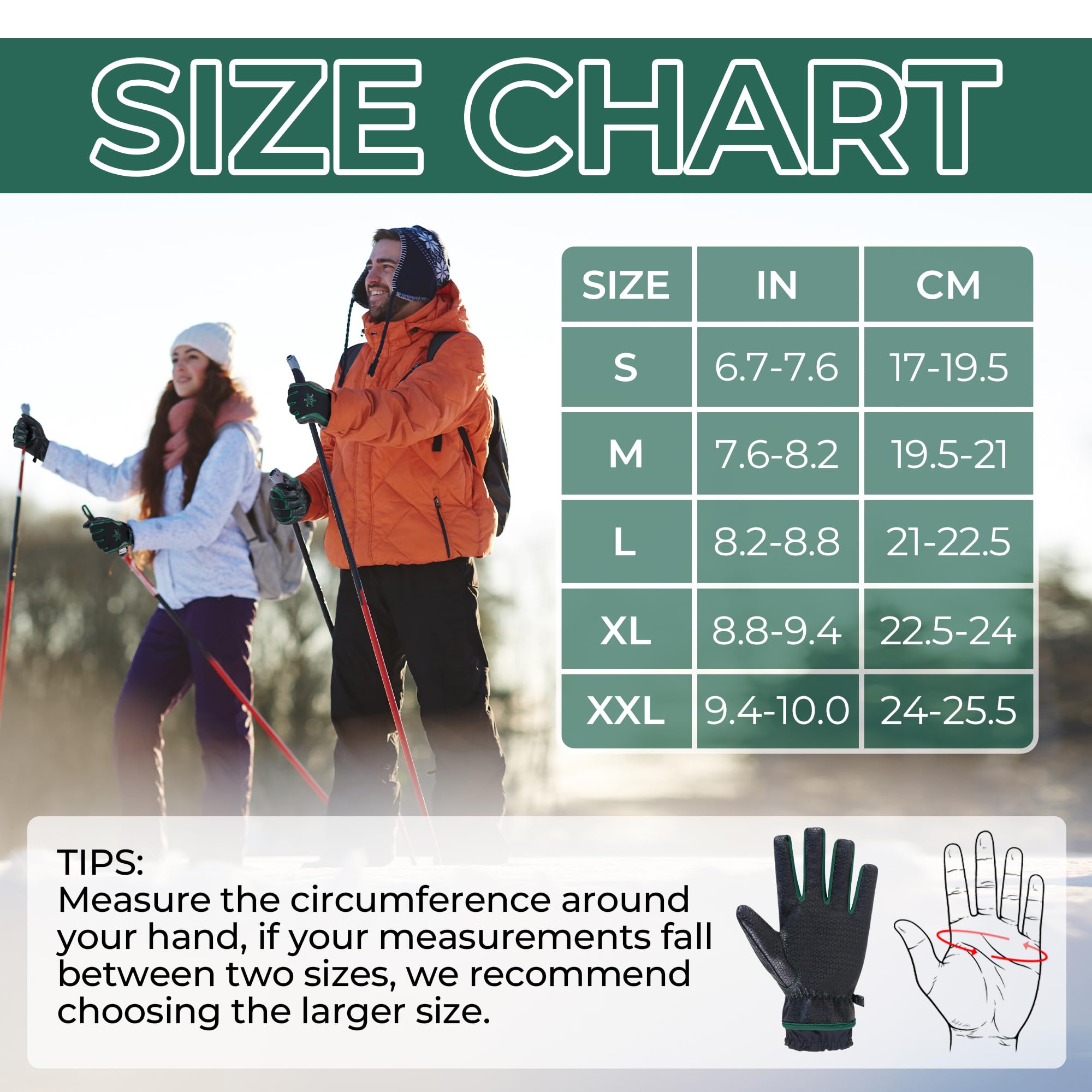 HANDLANDY Gants d'hiver isolés pour homme et femme, imperméables 3M Thinsulate pour écran tactile, le travail en plein air, la neige et le ski