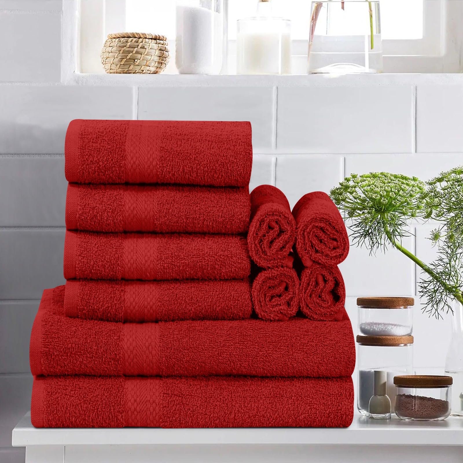 Premium Towels 10 Piece Towel Bale Set - 2 Bath, 4 Hand, 4 Face Towels 100% cotton 800GSM Thick Quick Absorbent Super Soft Towels, Perfect for Daily Hotel Spa & Daily use.
