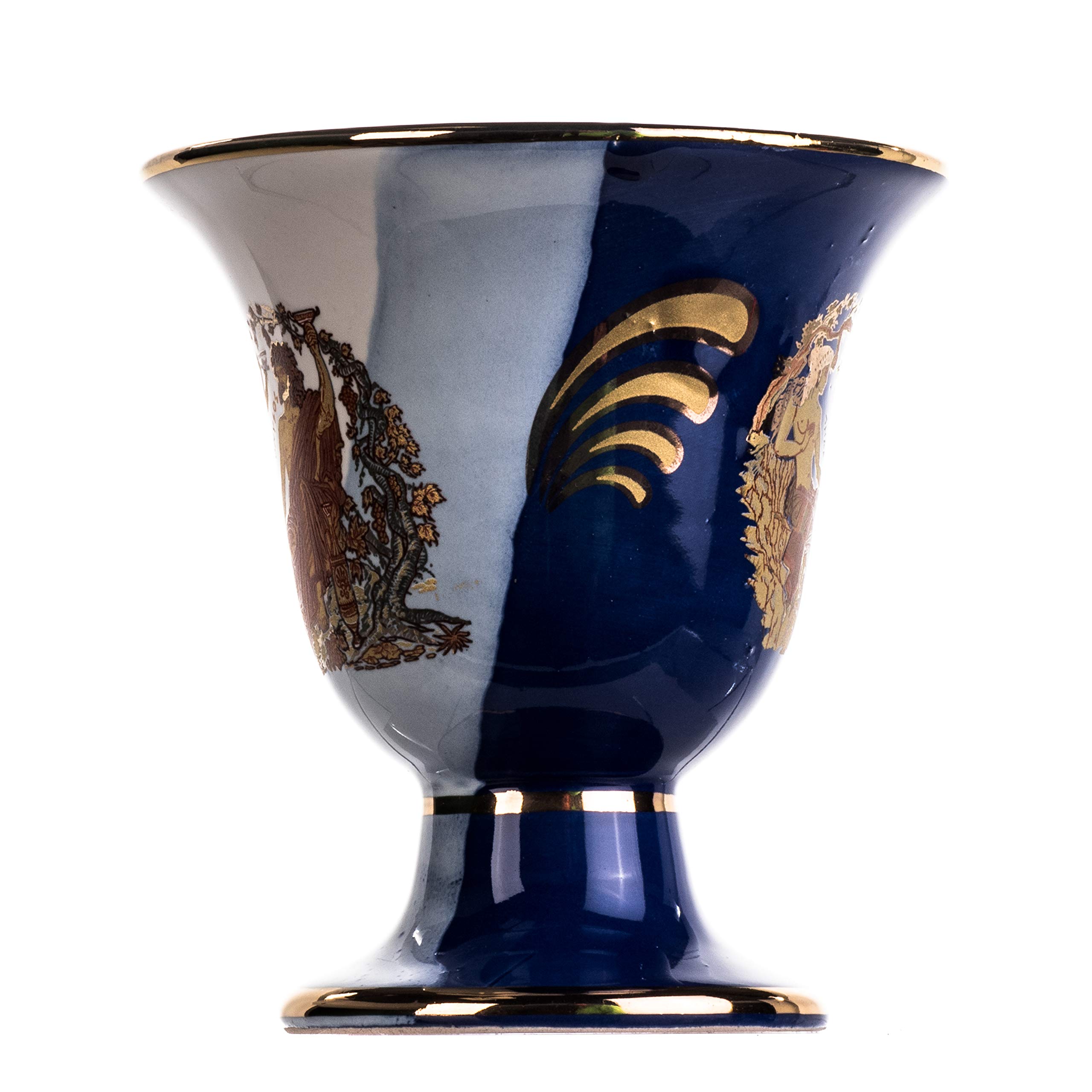 BEAUTIFUL GREEK STATUES Pythagoras Cup of Justice Dionysus Zeus Pythagorean Fair Mug Ancient Greece Blue Cobalt Usable