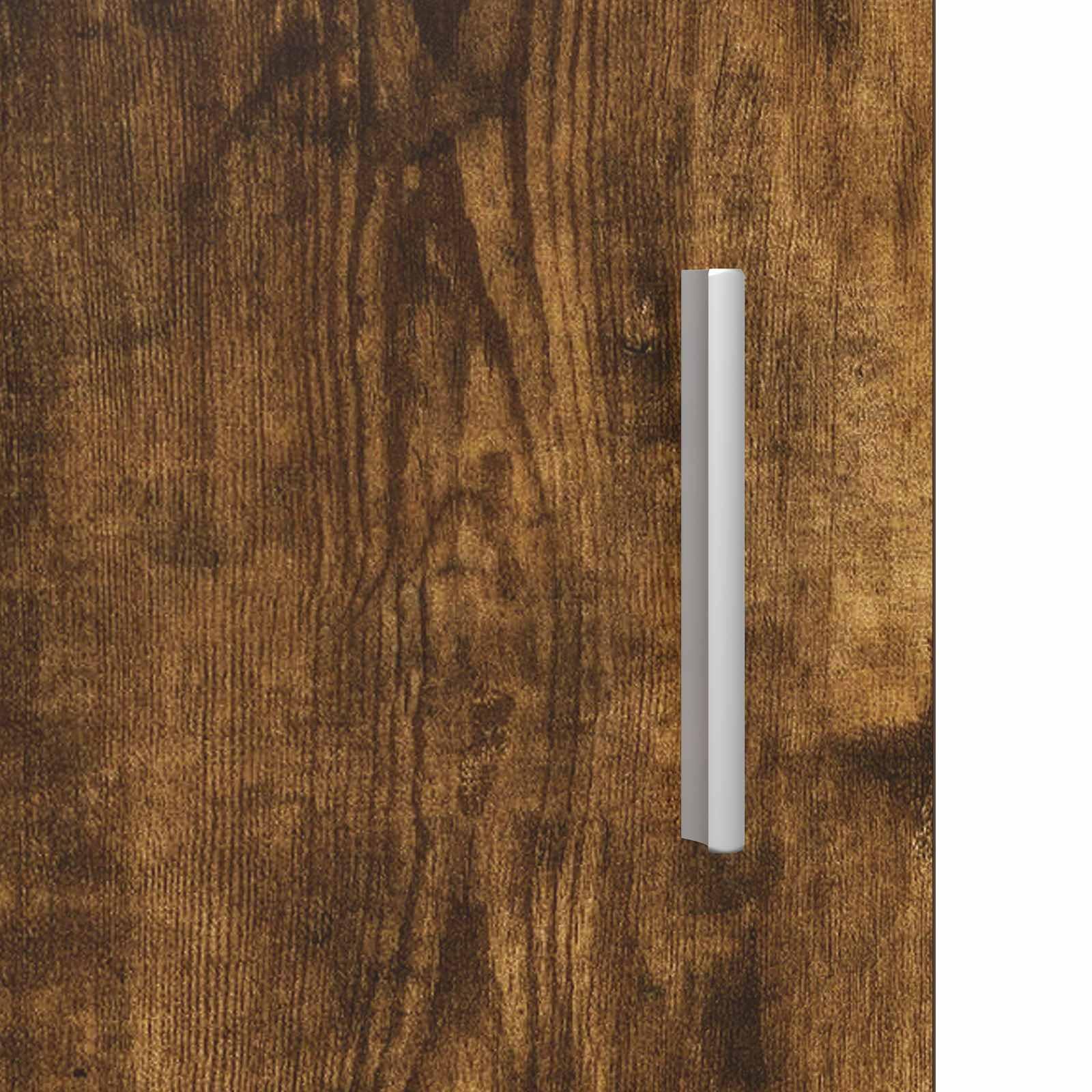Szafka pod telewizor z materiału drewnopochodnego w kolorze wędzonego dębu, 168 x 33 x 47 cm, niska szafka z 6 drzwiami, miejsce do przechowywania do salonu, kina domowego, gier i
