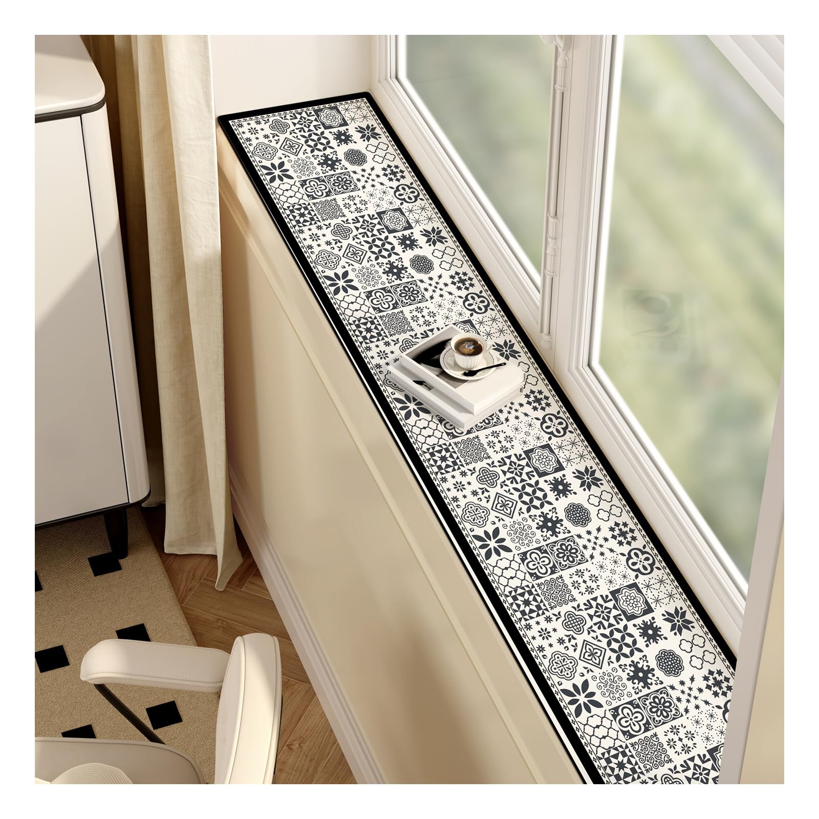 Window Sill Mat, Universal All Seasons Waterproof Matt for Bedroom Balcony Bay Window Tatami Cushion, Non Slip Bottom