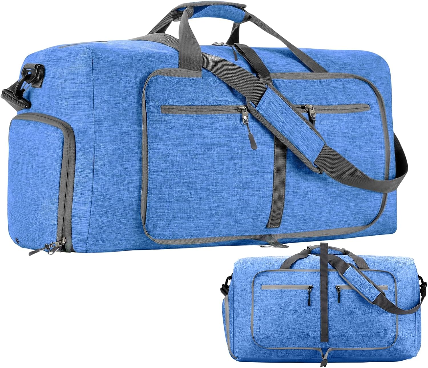 60L Large Capacity Foldable Travel Bag, Stylish Travel Bag for Men and Women with Shoes Compartment, Sports Bag Luggage Suitcase for Holiday, Gym, Blue, Modern 60L Large Capacity Foldable Travel Bag, Stylish Travel Bag for Men and Women with Shoes Compartment, Sports Bag Luggage Suitcase for Holiday, Gym, Blue, Modern