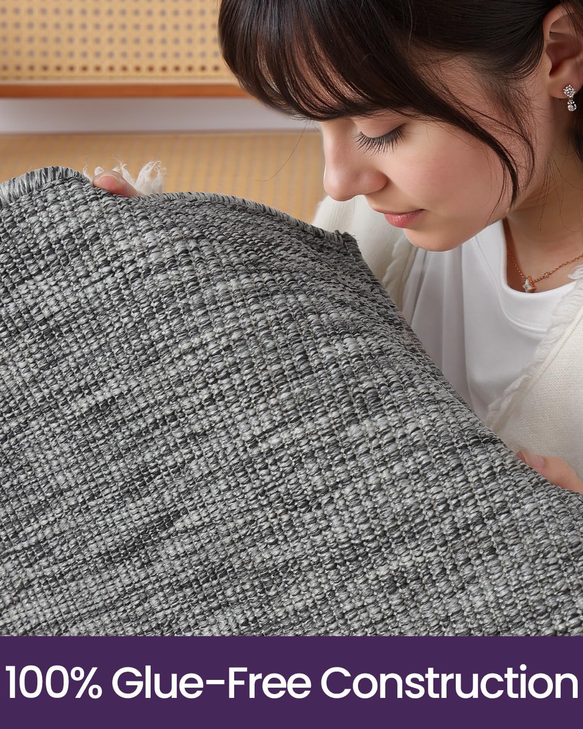 DEXI Dirt Trapper Door Mat with Rug Pad Gripper, 20x31, Dark Grey