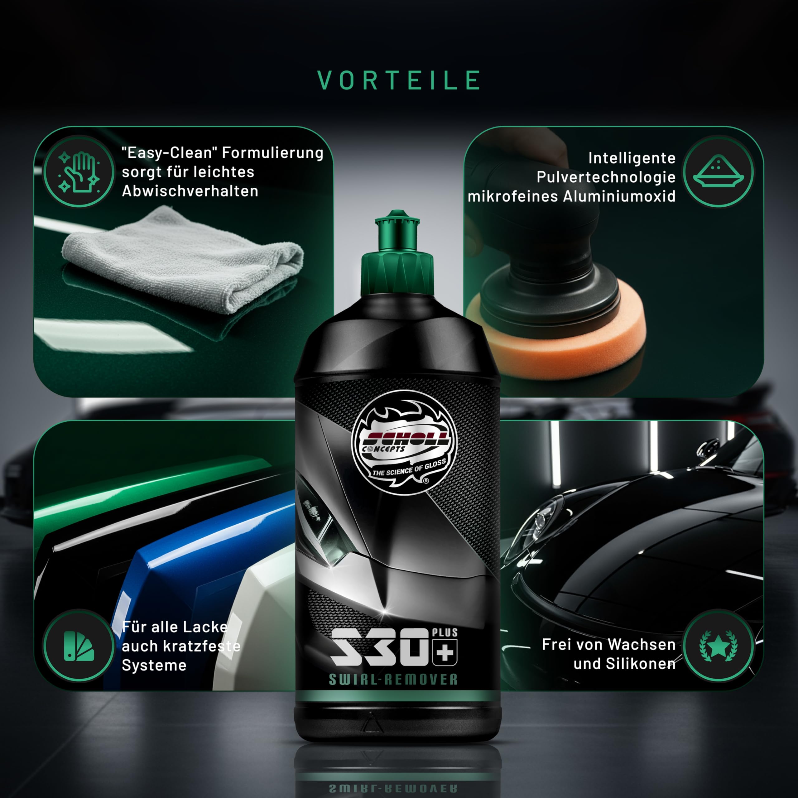 Polierpaste Auto S30+ Premium Swirl Remover 500g – Mikrofeine Finish-Politur für Lackierer und Detailer – entfernt Hologramme & leichte Kratzer – Made in Germany