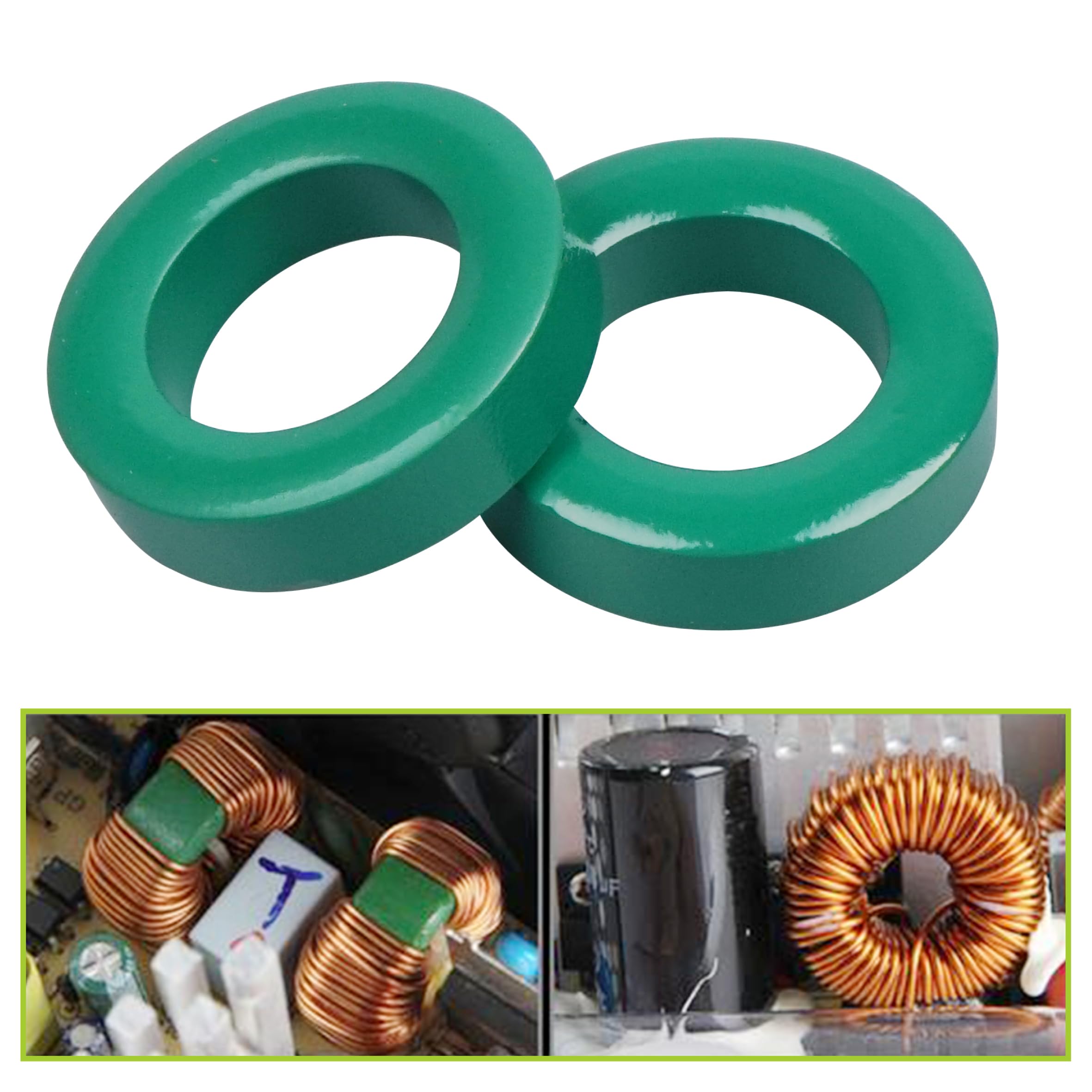 T200-2 Lot de 2 noyaux de ferrite en forme d'anneau | Lot de 2 anneaux magnétiques à haute fréquence pour applications industrielles et scientifiques