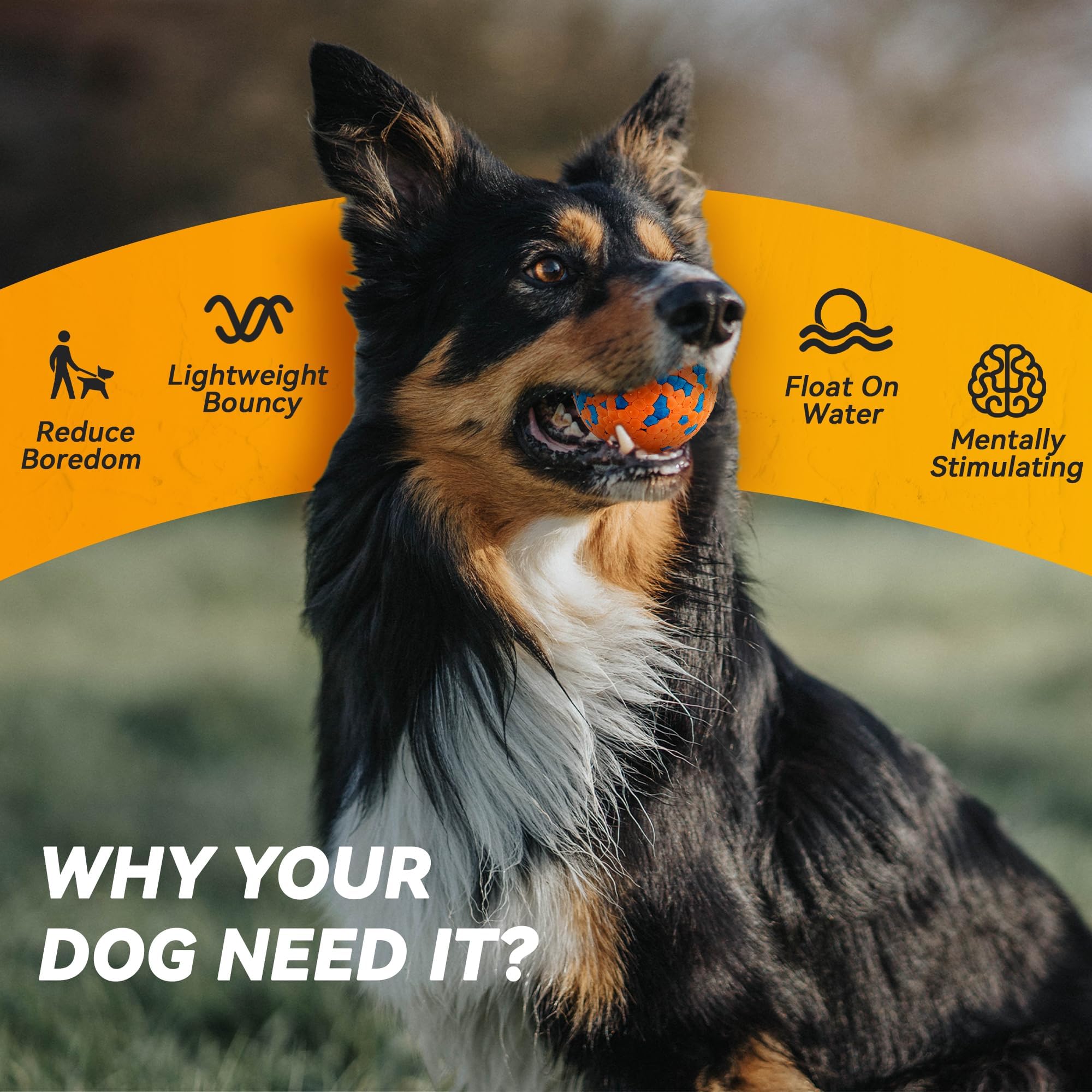 Interaktives Hundespielzeug für Langeweile, Hundestimulationsspielzeug, unzerstörbares Hundespielzeug für aggressive Kauer, Zahnen-Hundebälle, Tennisbälle für Welpen, klein, orange, 4 Stück