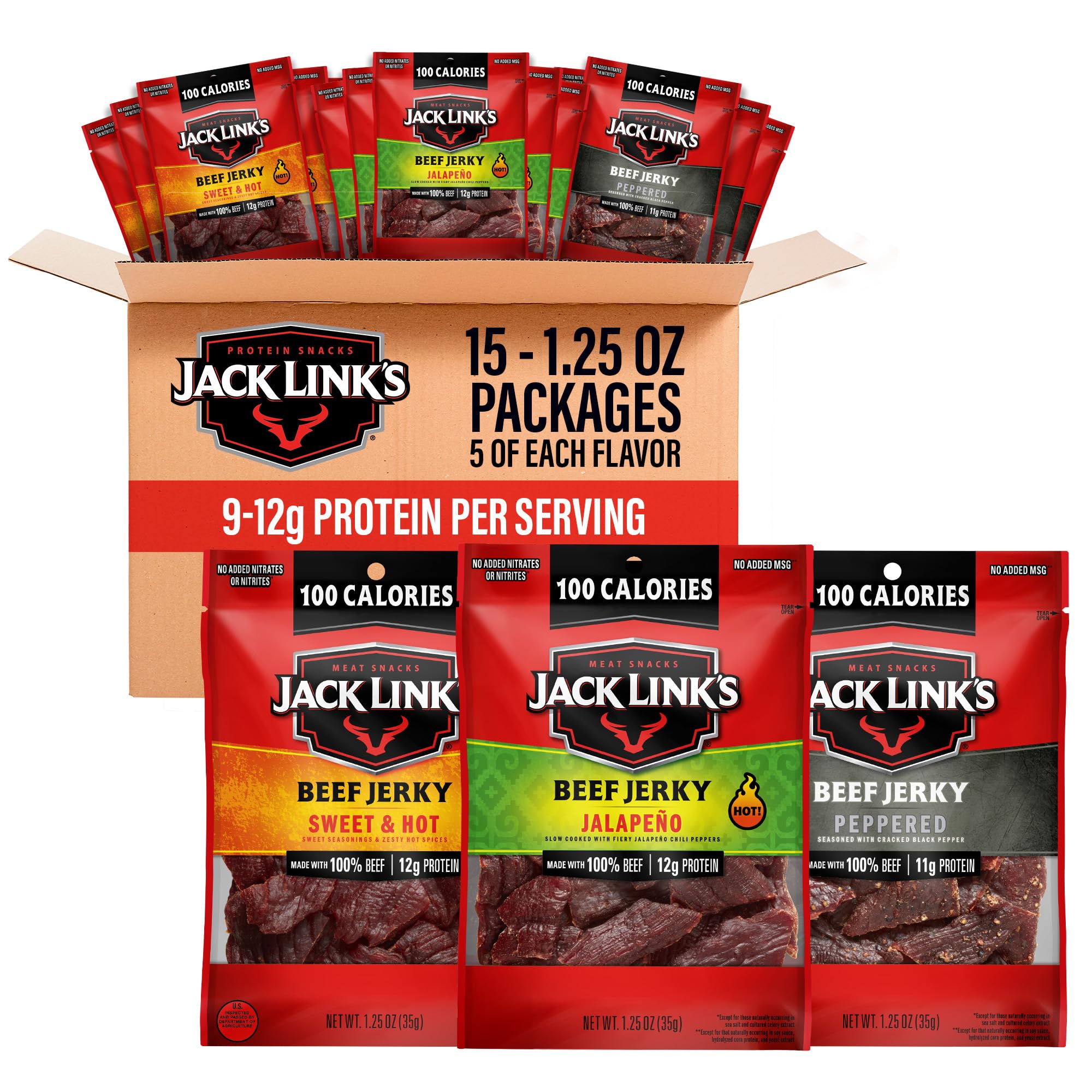 Jack Link's Bold Beef Jerky Variety Pack - (15 Pack) 1.25 oz